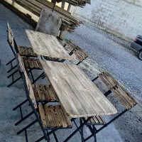 میز تاشو پایه فلزی صفحه (دونفره) روف گاردن کد ۵۰۰