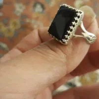 انگشتر نقره با عقیق مشکی|جواهرات|قم, قلعه عموحسین|دیوار