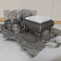 چای سازتفال.استکان رکاب دار.قندون پیوتر.سینی استیل|ظروف سرو و پذیرایی|تهران, آهنگ|دیوار