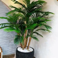 گلدان فلزی ساده و چرخ دار و فایبر|گل مصنوعی|گرگان, |دیوار