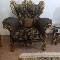 مبل سلطنتی فروش فوری 9 نفره با بوفه و جلو مبلی