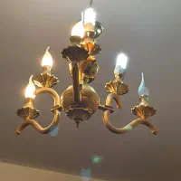 لوستر برنجی سه شاخه