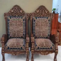 مبل قالی چوب گردو ۶ نفره