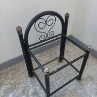 تخت یک نفره فلزی با کفی چوبی