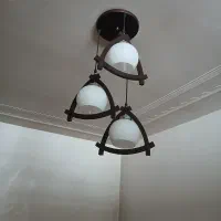 لوستر سه‌ شاخه چوبی دوعدد باهم ۲۲۰۰