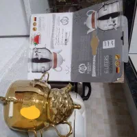 کتری قوری طرح ترک طلایی نوی نو|قوری، کتری، قهوه‌ساز دستی|خرم‌آباد, |دیوار