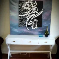 میز کنسول ۳ کشو از جنس ام دی اف با پایه فلزی