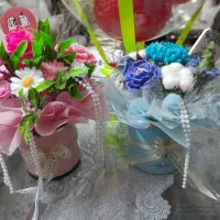 گل و گلدان شمعی