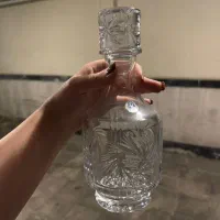 ست جام کریستال و لیوان مشکی طلاکوب