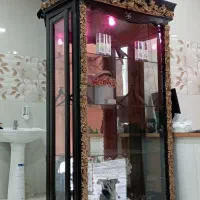 بوفه ویترین بزرگ چراغ دار ام دی اف