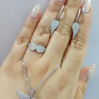نیم ست نقره بال باز فرشته نقره کد۰۲۶ کادو ناب تولد