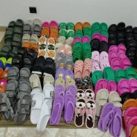 دمپایی با تنوع و سایز و رنگ درهم