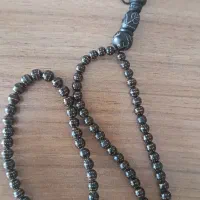 تسبیح کامل نقره و مس کوبی شده