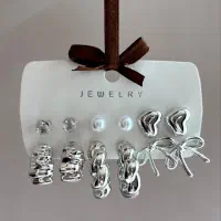 پک گوشواره آبکاری  اقتصادی ارزان طلایی و نقره ای