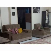 مبل ۷نفره بسیار تمیز رنگ کرم قهوهای .|مبلمان خانگی و میز عسلی|بومهن, |دیوار