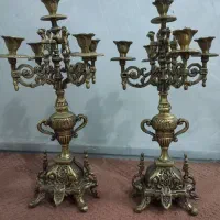 آینه و شمعدان برنزانتیک قدیمی