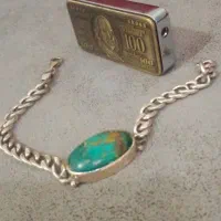 دستبند نقره با سنگ فیروزه اصل