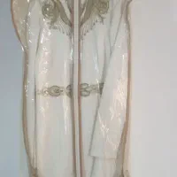 مانتو مجلسی شیری سنگ دوزی شده