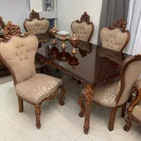 مبل ۹ نفره و ناهارخوری ۶ نفره تمام چوب گردو|مبلمان خانگی و میز عسلی|رباط‌کریم, رباط‌کریم|دیوار