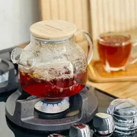 قوری پیرکس درب بامبو دو حجم800و1500میل