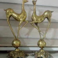 یک جفت آهوی برنزقدیم سنگین نیم متری