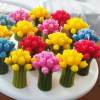 شمع دسته گل رز