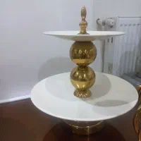 سروویی پذیرایی  ابکاری طلایی جنس فلزی با کیفیت