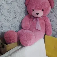 عروسک خرس دو متری رنگ صورتی