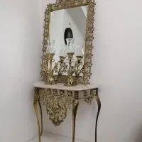 آینه و شمعدان برنجی، کنسول برنجی|مبلمان خانگی و میز عسلی|ری, علایین|دیوار