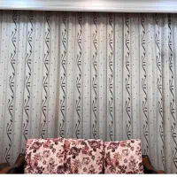 پرده حریر خارجی  ابعاد ۳.۲۰در ۵.۳۰ همراه دکوری