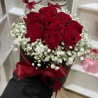 دسته گل باکس گل طبیعی رز هلندی/زیرقیمت/ باورنکردنی