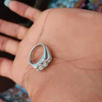 انگشتر نقره زنانه جواهری با نگین الماسی