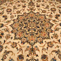 یک تخت فرش دستبافت اردکان یزد ۱۲ متری کرم|فرش|تهران, ستارخان|دیوار