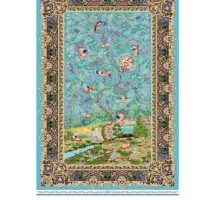 فرش کد۱۶۰۰۴۹ نقشه طبیعت ابریشمی دستکار۱۶۰۰ شانه