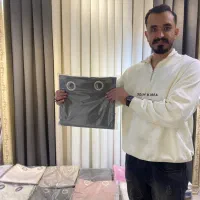 پرده پذیرای پانچ آماده ترکیب مخمل واسلپ سیم دوزی