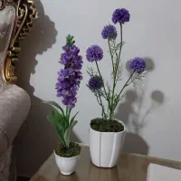 گلدان سرامیک گل مصنوعی طبیعی سنبل شب بو میخک داودی