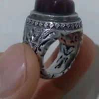 انگشتر نقره دست ساز قدیمی طرح کتابت