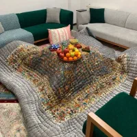 لحاف کرسی دستدوز پولوسو سلطنتی بالوازم کامل سفارشی|رختخواب، بالش، پتو|تهران, شهرک ولیعصر جنوبی|دیوار