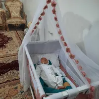 گهواره چوبی کودک همراه با ست خواب کودک نو|اسباب و اثاث بچه|شیراز, حجت آباد|دیوار