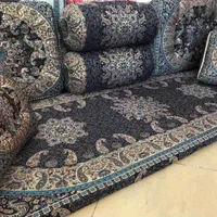 ست پشتی ترمه شاه نشین  7 تیکه مدل سورمه ای