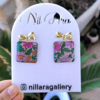 گوشواره طرح گل رزینی|جواهرات|ساری, |دیوار