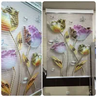 پرده زبرا طرح گل های رنگی 3D  و انواع طرح ها موجود