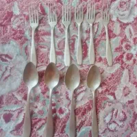 قاشق چنگال عتیقه نقره ای