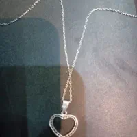 گردنبند قلب نقره با زنجیر|جواهرات|کرج, عظیمیه|دیوار
