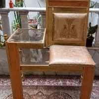 میز تلفن چوب وفلز