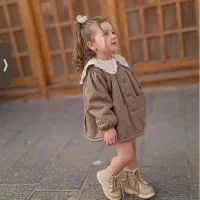 پالتو کتان خز دار کرکی پاییز کودک کاپشن بچه