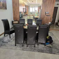 میز نهارخوری ۸ نفره با صندلی