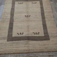 قالیچه سه متری دو پود قشقایی کرم پشم طبیعی