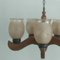 لوستر چوبی در حد نو 5شاخه