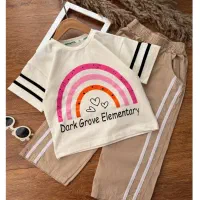 ست تیشرت و شلوار رنگین کمانی